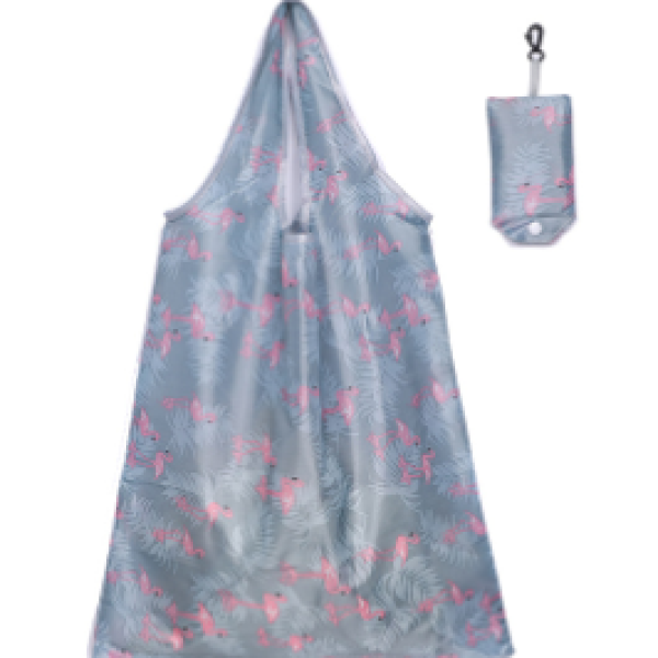 Motif Foldable Shopping Bag with Hook