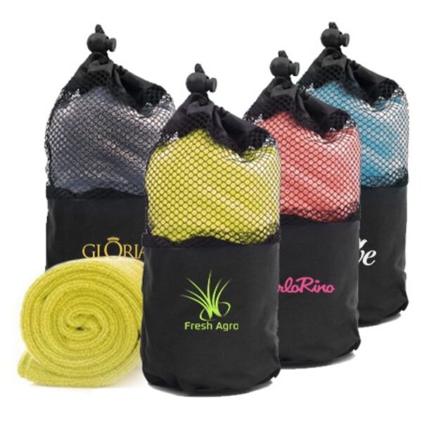Microfiber Travel Towel with Drawstring Pouch (750x350) - 90g