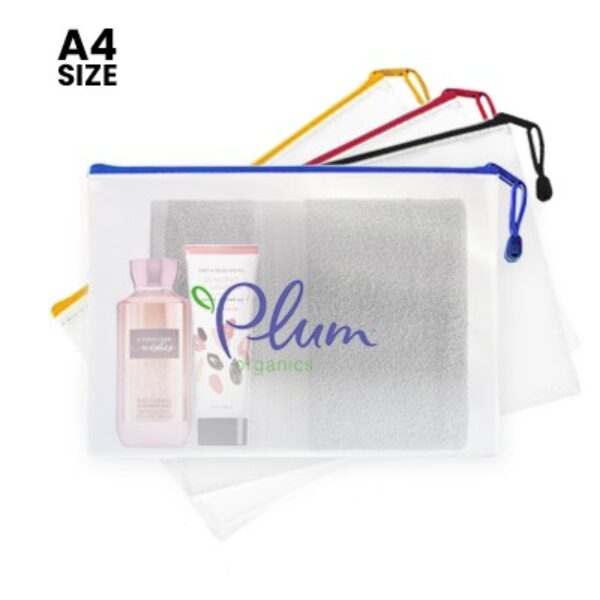 PVC Frosted Zipper Pouch - A4 Size