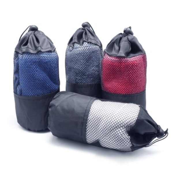 Pure Cotton Sports Towel with Drawstring Pouch (110x20) - 110g