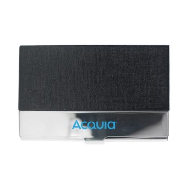 Slim Faux Leather Name Card Holder