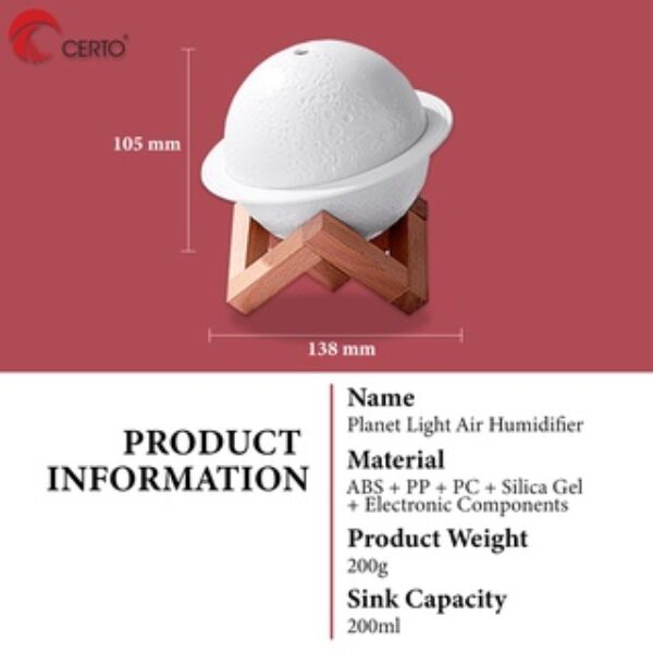 200ML 3 Mode Night Light USB Air Humidifier