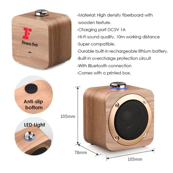 XDesign Wooden Bluetooth Speaker with Built-in Battery - Image 8
