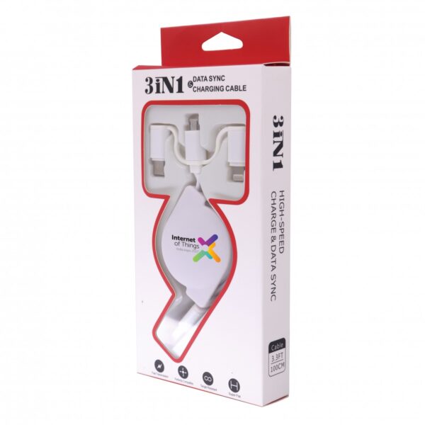 3-in-1 UNI Retractable USB Charging Cable - Image 10