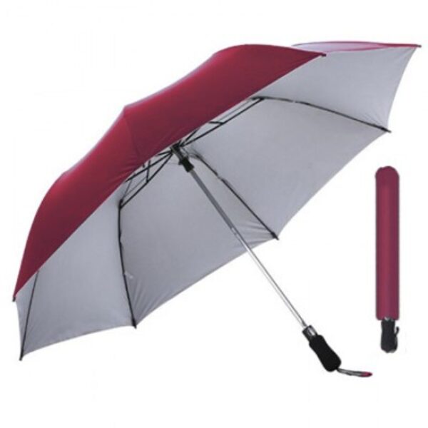 28" V2 Auto Open 2 Fold Silver Coated Umbrella