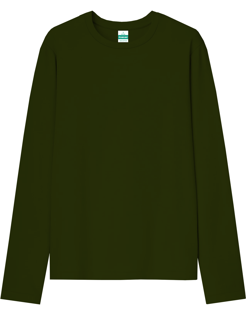 100% Cotton Long Sleeve Round Neck- Army Green