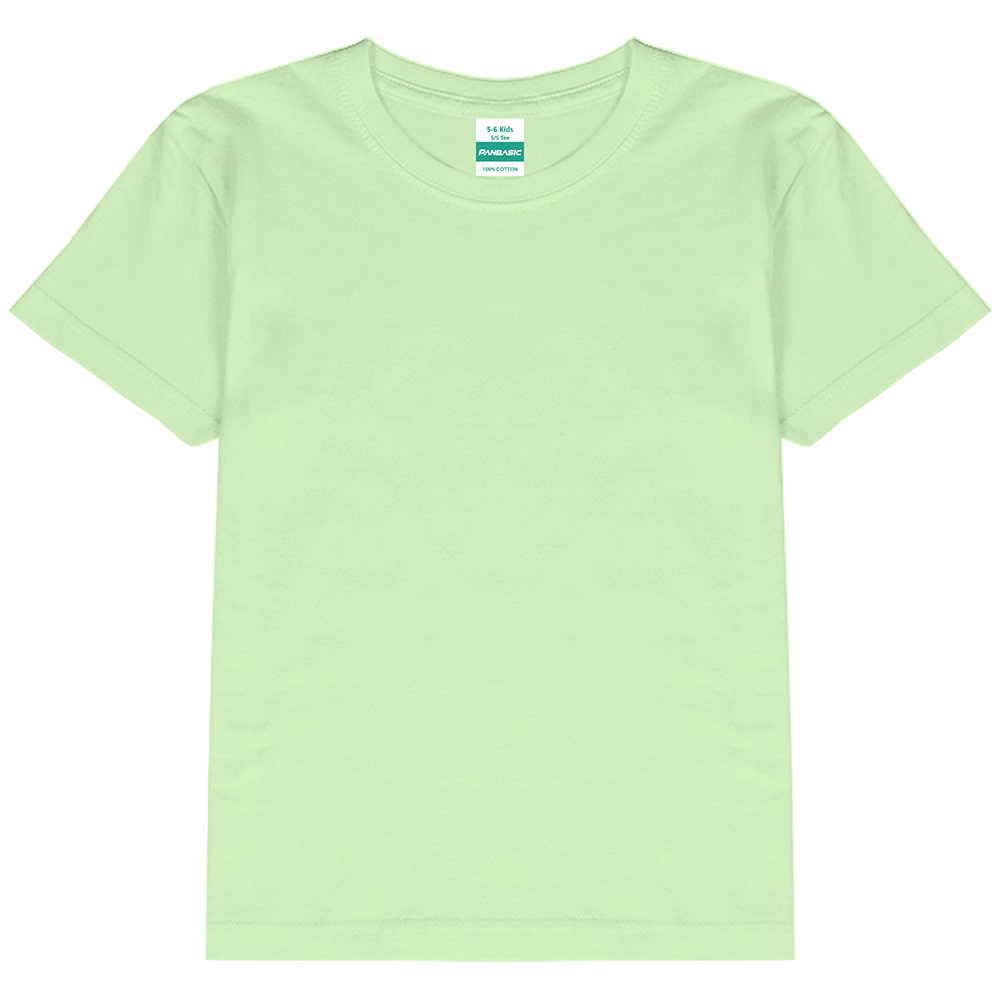 100% Cotton Round Neck Kids- Light Green