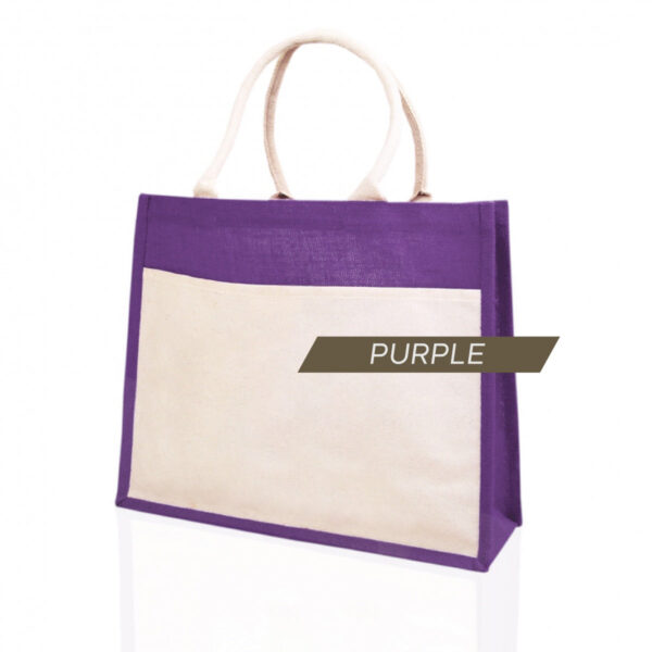 Jute Eco Bag with Pocket 002 - Image 9