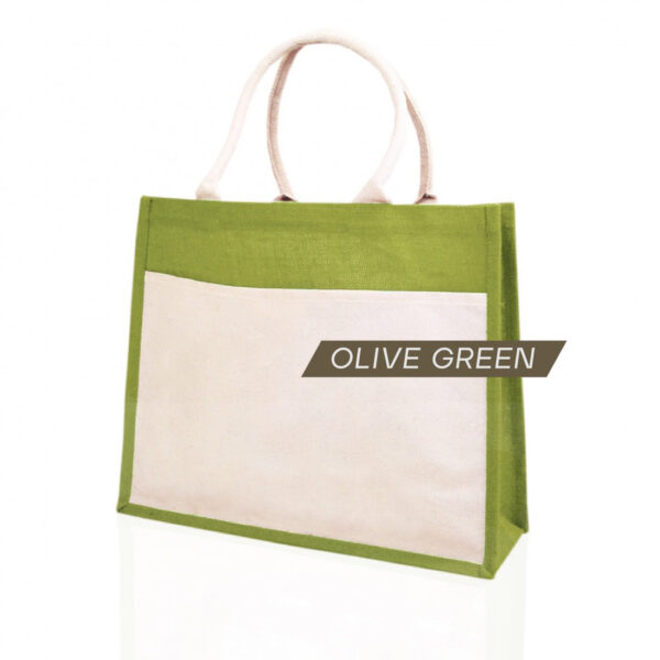 Jute Eco Bag with Pocket 002 - Image 8