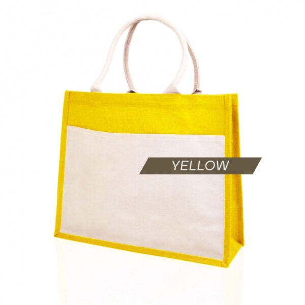 Jute Eco Bag with Pocket 002 - Image 7