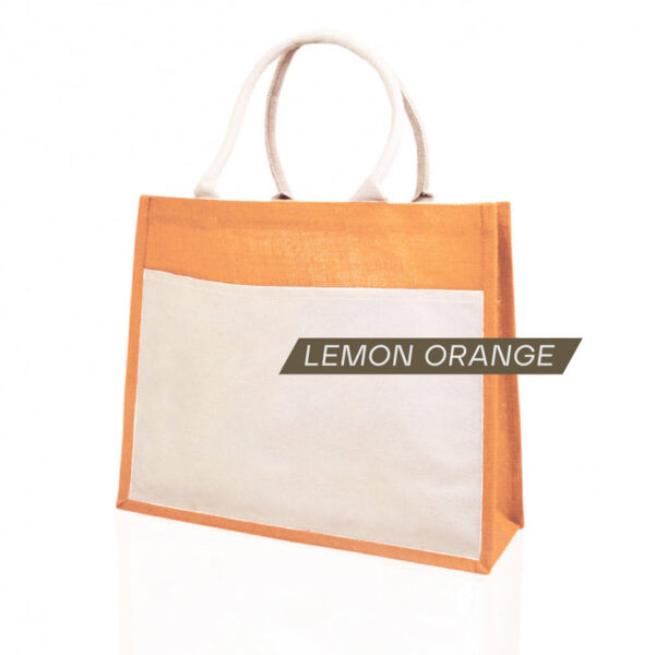 Jute Eco Bag with Pocket 002 - Image 5