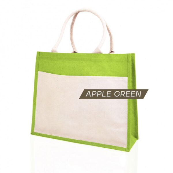Jute Eco Bag with Pocket 002 - Image 3