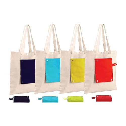 Foldable Canvas Bag with Pocket 8oz