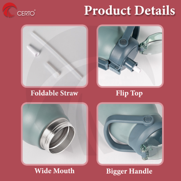 Large Capacity Thermos Bottle Cille - 1700ml - Image 5