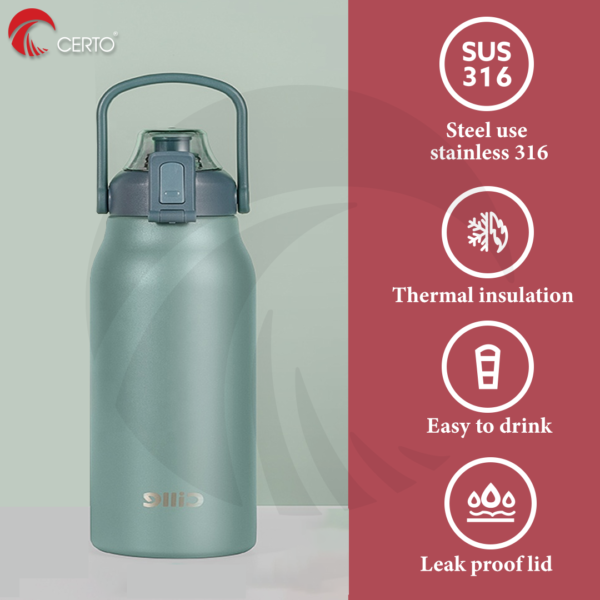 Large Capacity Thermos Bottle Cille - 1700ml - Image 7