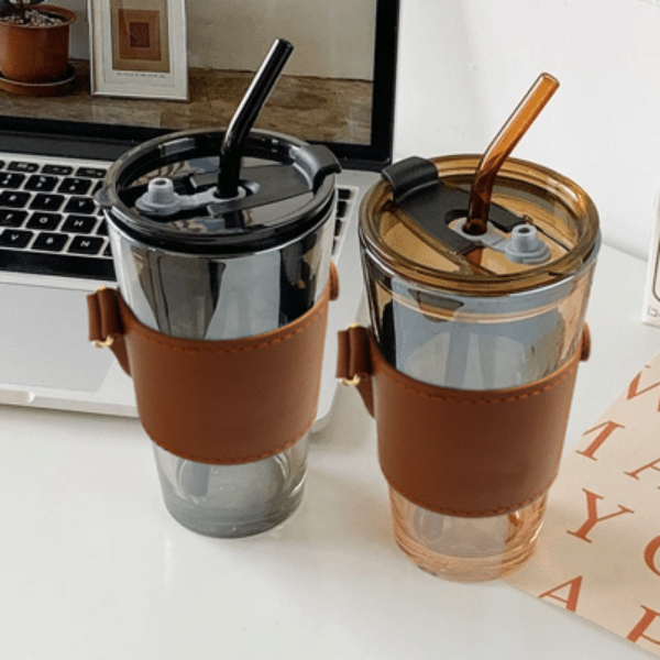 MONTE 3 Premium Color Glass Mug with PU Sleeve - 450ml